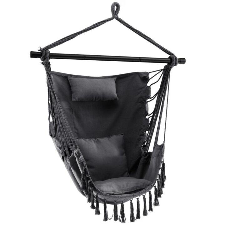Hivvago Hanging Rope Swing Chair with Soft Pillow and Cushions