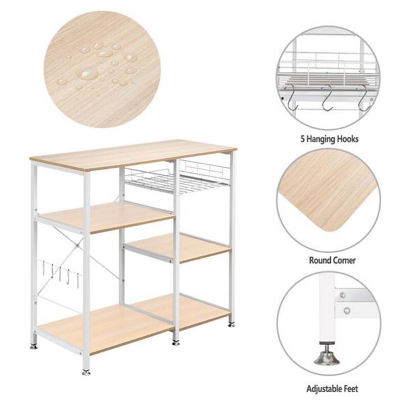 3-Tier Kitchen Bakers Rack Utility Microwave Oven Stand and Storage Cart for Space-Saving Organization