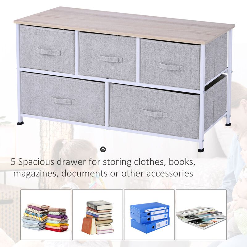 Fabric Storage Solution: 40L 5-Drawer Cube Dresser for Bedroom