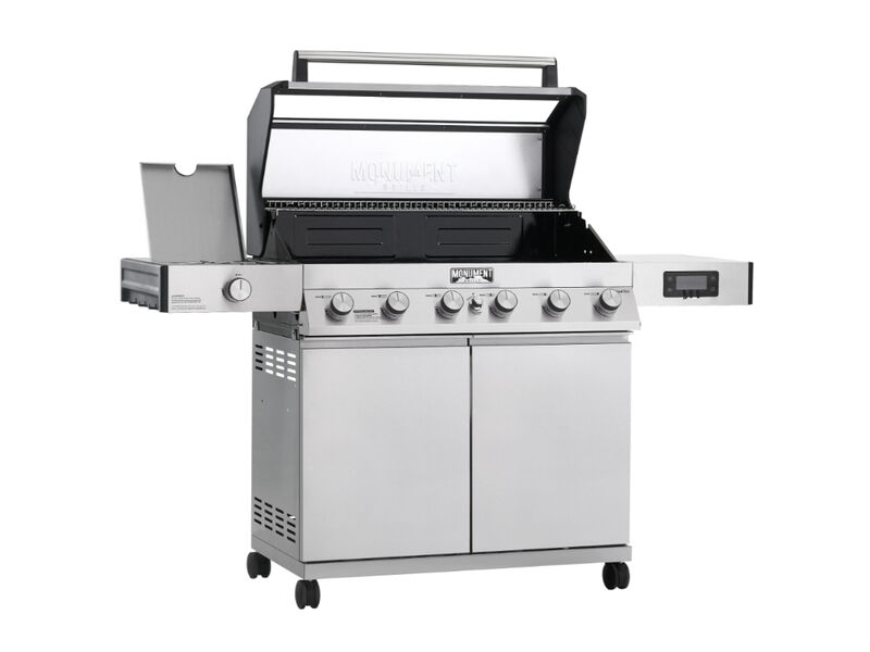 Monument Grills Denali Series | 6 Burner Smart Stainless Steel Propane Natural/ Gas Grill