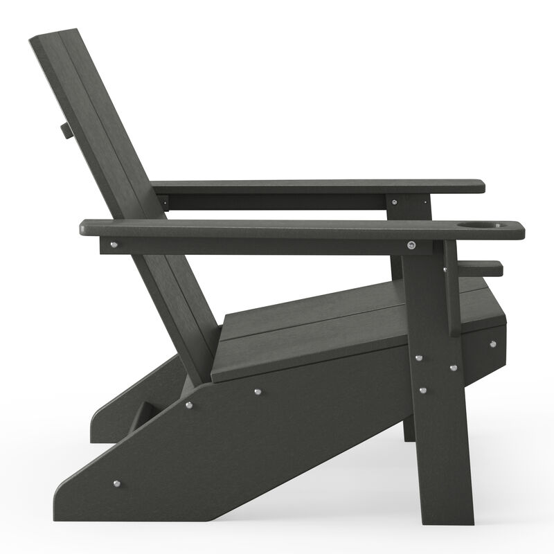 WestinTrends Outdoor HDPE Modern Adirondack Chair with Cup Holder