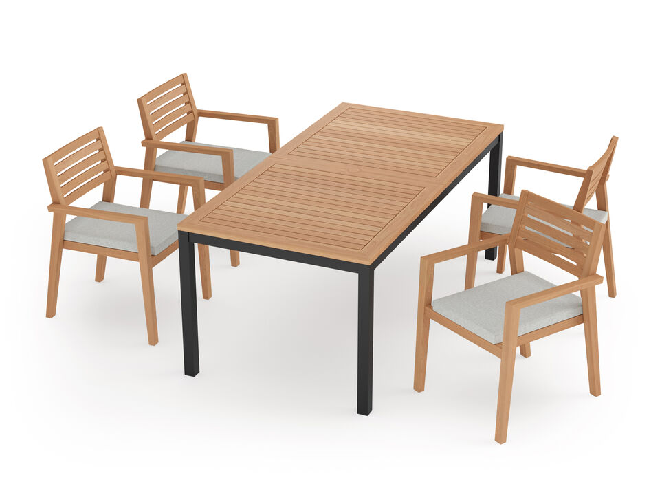 Rhodes 4 Seater Dining Set with 72 in. Table - Aluminum