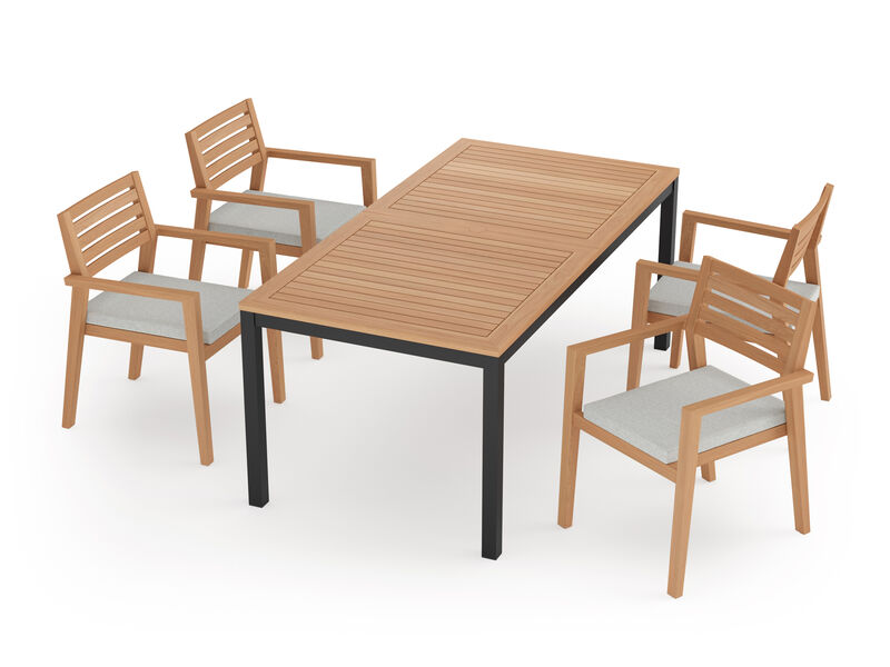 Rhodes 4 Seater Dining Set with 72 in. Table - Aluminum