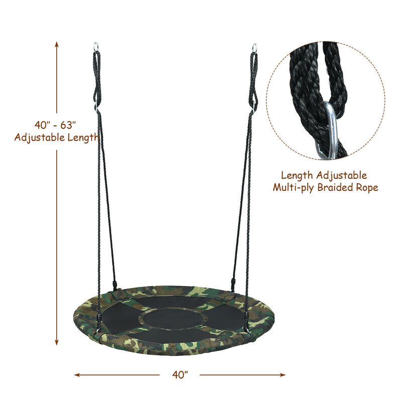 Flying Saucer Tree Swing Outdoor Play Set with Adjustable Ropes – Fun for Kids and Adults