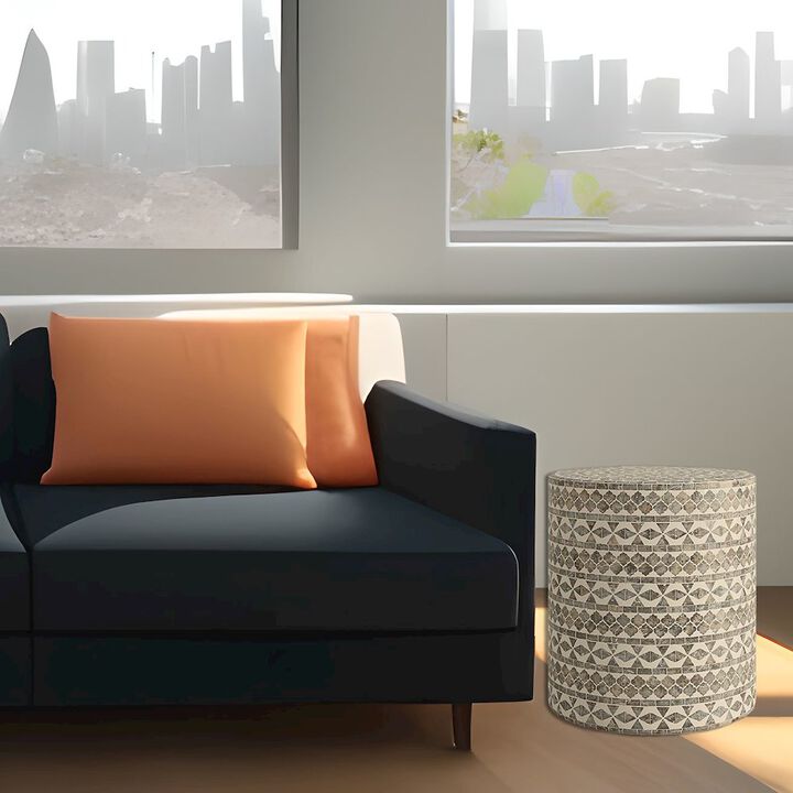 Jofran Global Archive Small Terrazzo Handcrafted Capiz Shell Accent Table