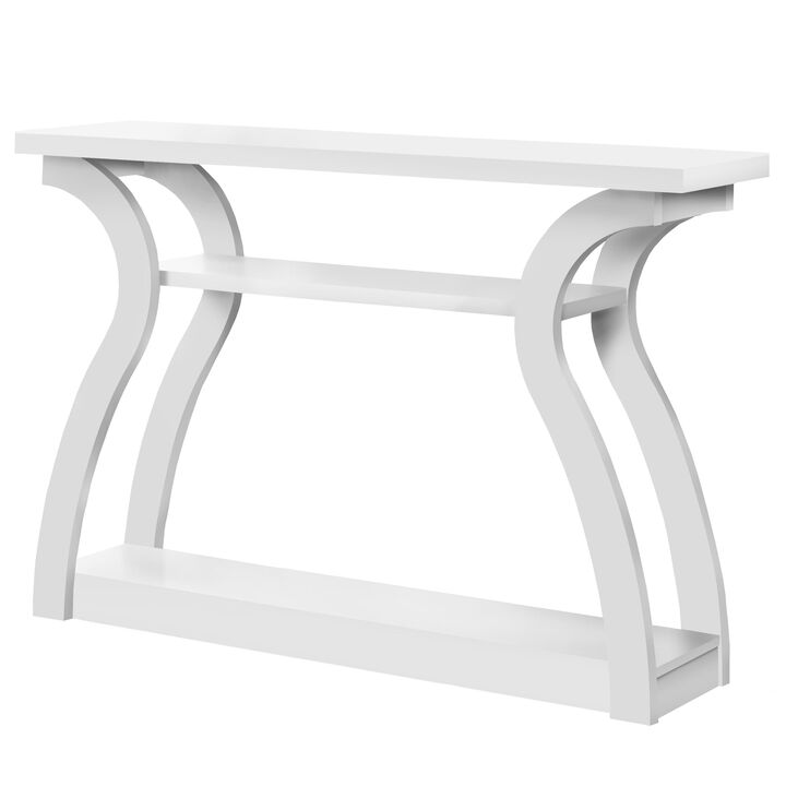 Monarch Specialties I 2438 Accent Table, Console, Entryway, Narrow, Sofa, Living Room, Bedroom, Laminate, White, Contemporary, Modern