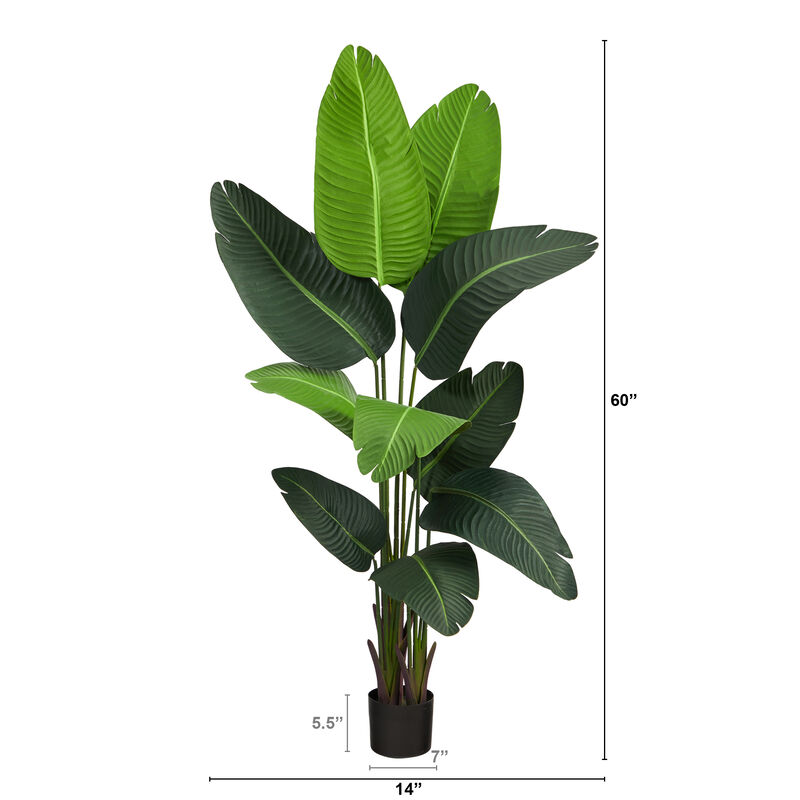 5' Artificial Travelers Palm Tree