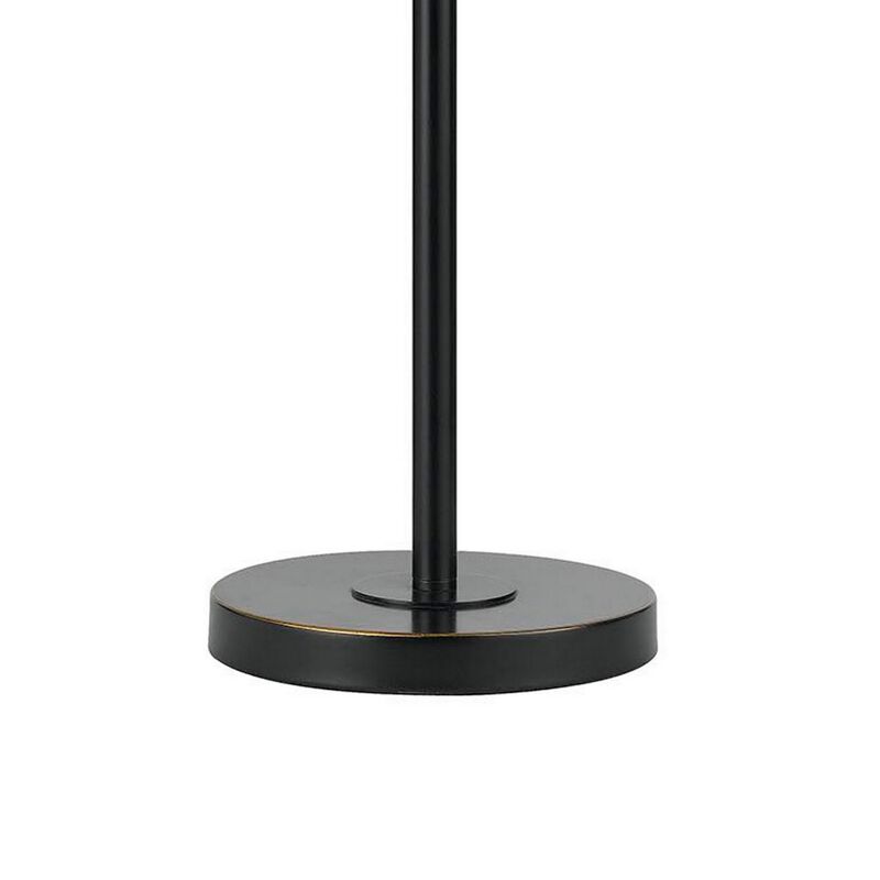 Metal Round 3 Way 27" Table Lamp with Spider Type Shade, Bronze and Brown-Benzara