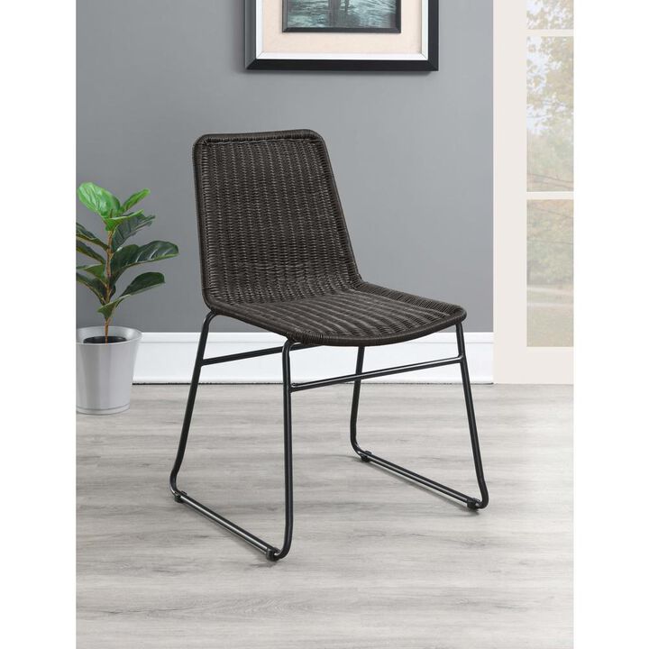 Dacy Upholstered Dining Chairs (Set of 2) Brown and Sandy Black