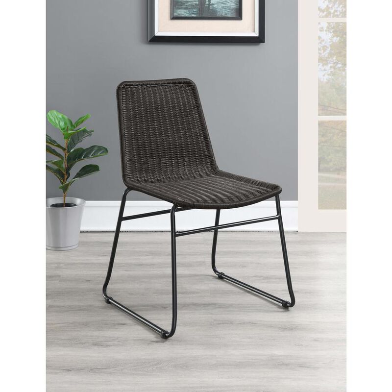 Dacy Upholstered Dining Chairs (Set of 2) Brown and Sandy Black