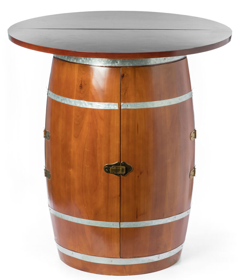 Wine Barrel Round Table Wine Storage Cabinet