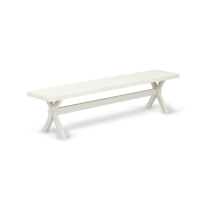 East West Furniture X-Style Modern Dining Bench with Wood Seat, 72x15x18 Inch, XB027