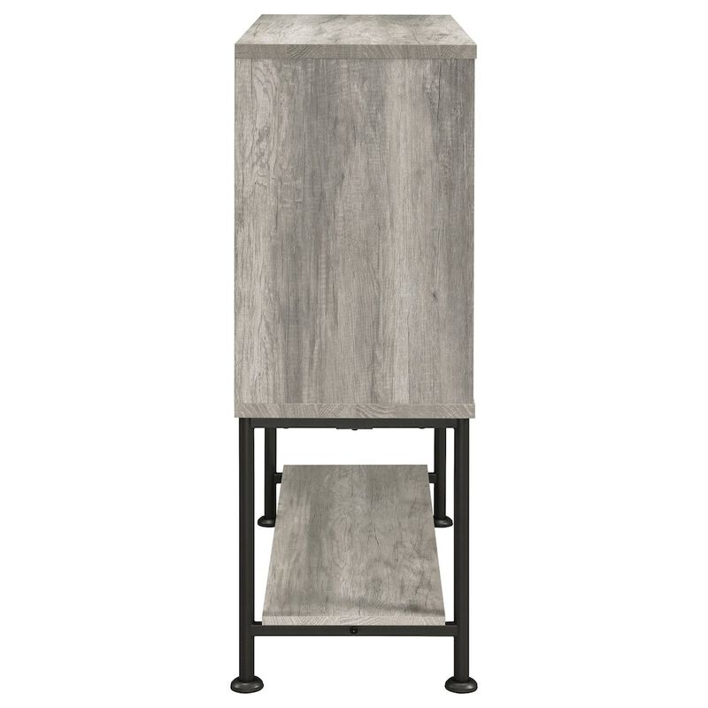 Coaster Co. of America Claremont Sliding Door Home Bar Wine Cabinet Grey Driftwood