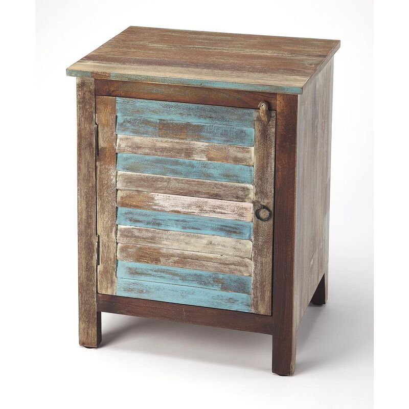 Butler Specialty Rustic Shutter Painted Accent Cabinet, Multi-Color