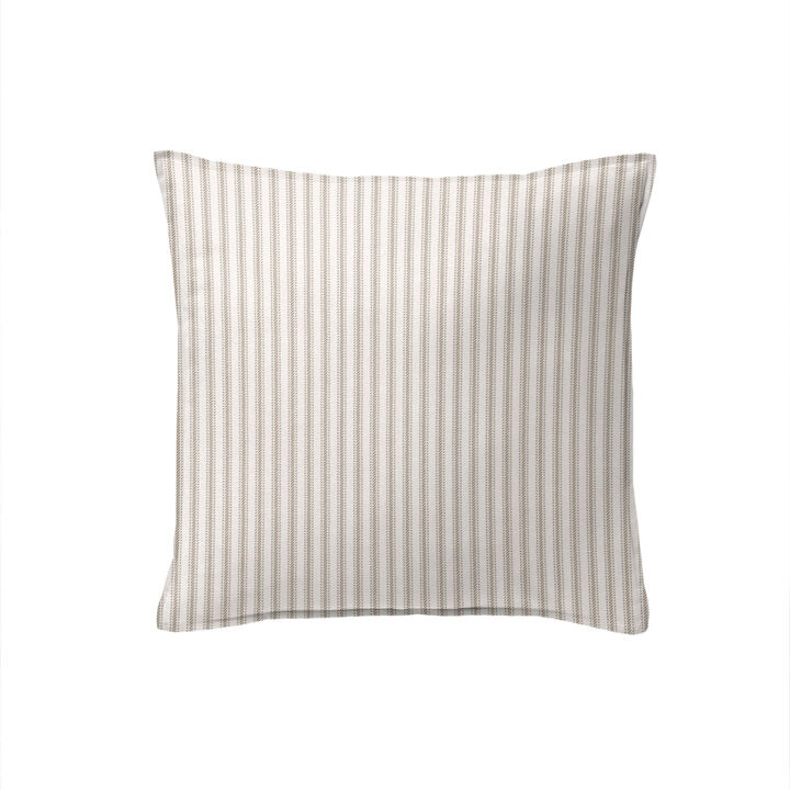 6ix Tailors Fine Linens Cruz Ticking Stripes Taupe/Ivory Decorative Throw Pillows