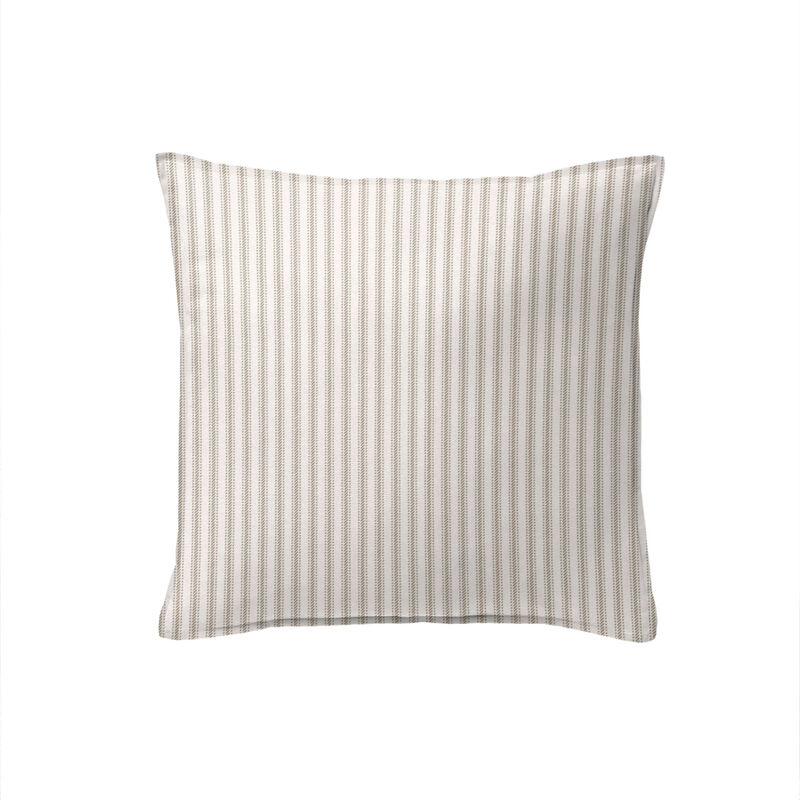 6ix Tailors Fine Linens Cruz Ticking Stripes Taupe/Ivory Decorative Throw Pillows