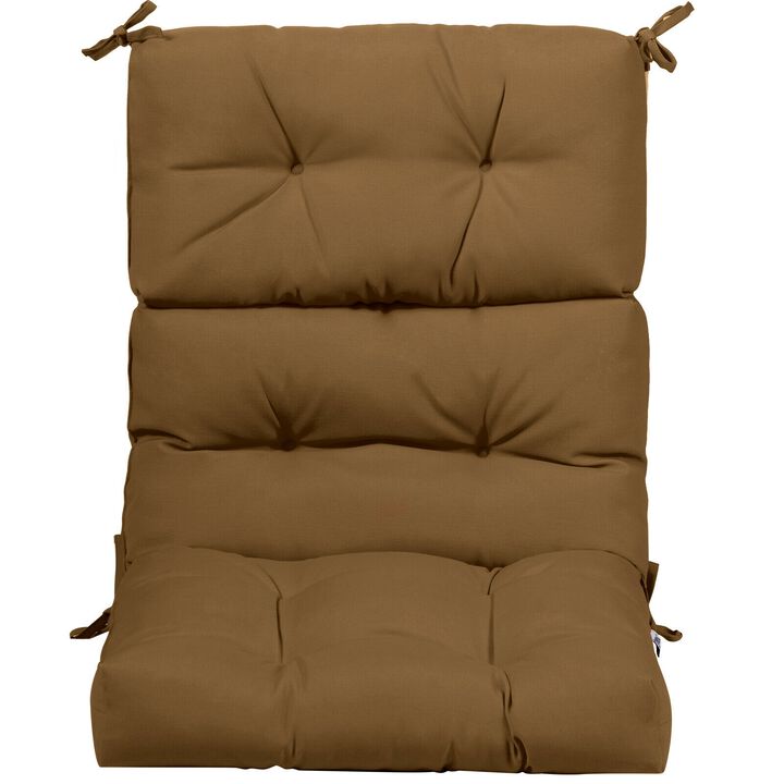 Tufted Patio High Back Chair Cushion with Non-Slip String Ties