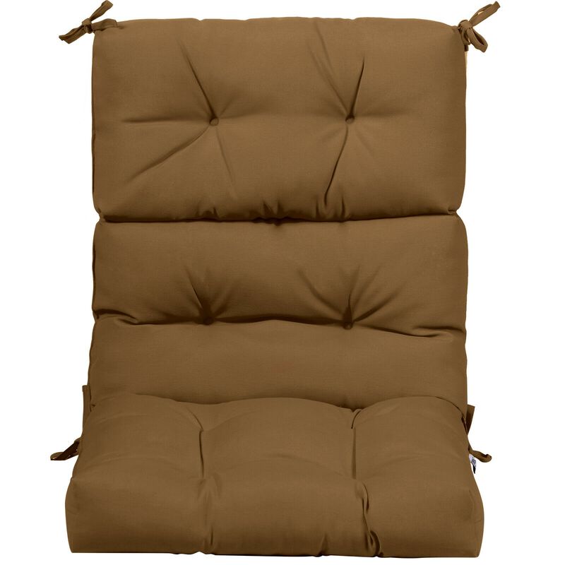 Tufted Patio High Back Chair Cushion with Non-Slip String Ties
