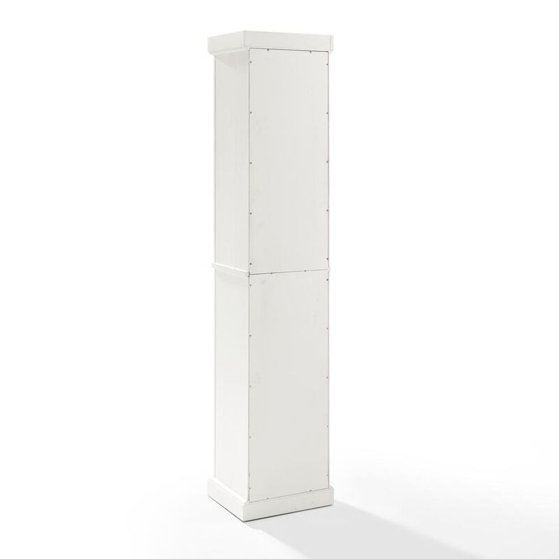 Crosley Furniture Seaside Tall Linen Cabinet Distressed White
