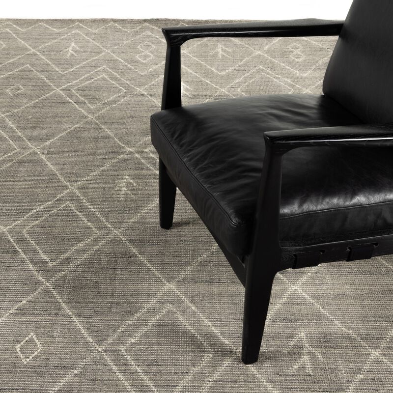 Nador Grey Moroccan Hand Knotted 8' x 10' Rug