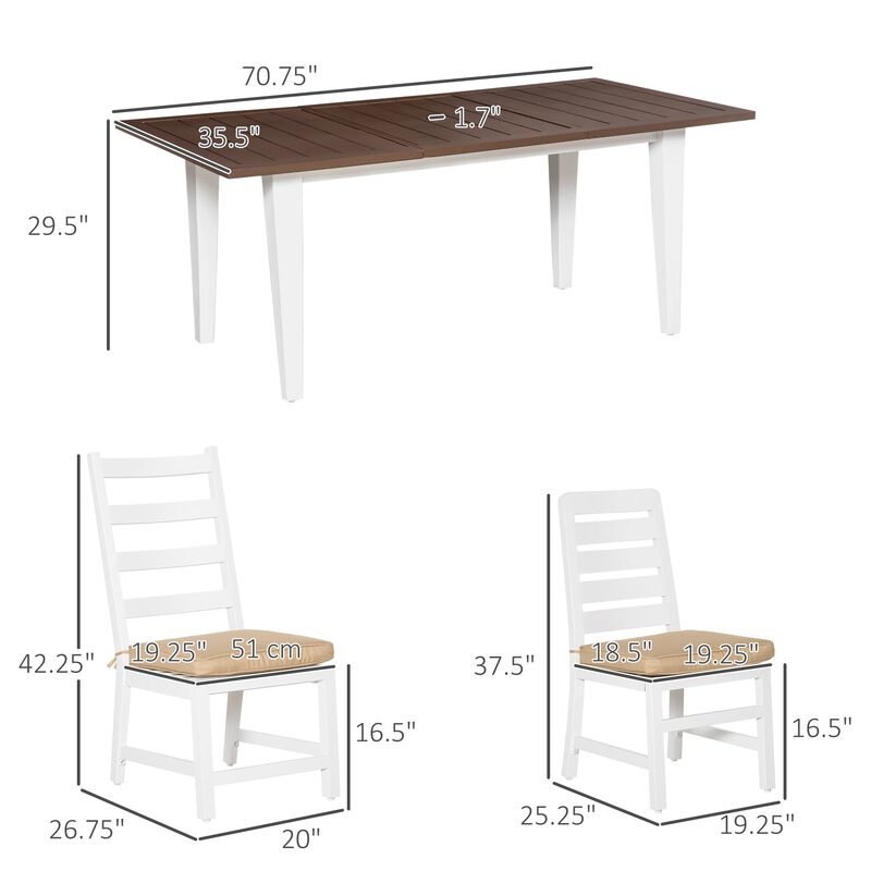 Outdoor Dining Set: 7-Piece Aluminum Patio Set with Umbrella Hole