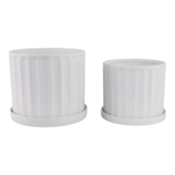 Ribbed Planter Set