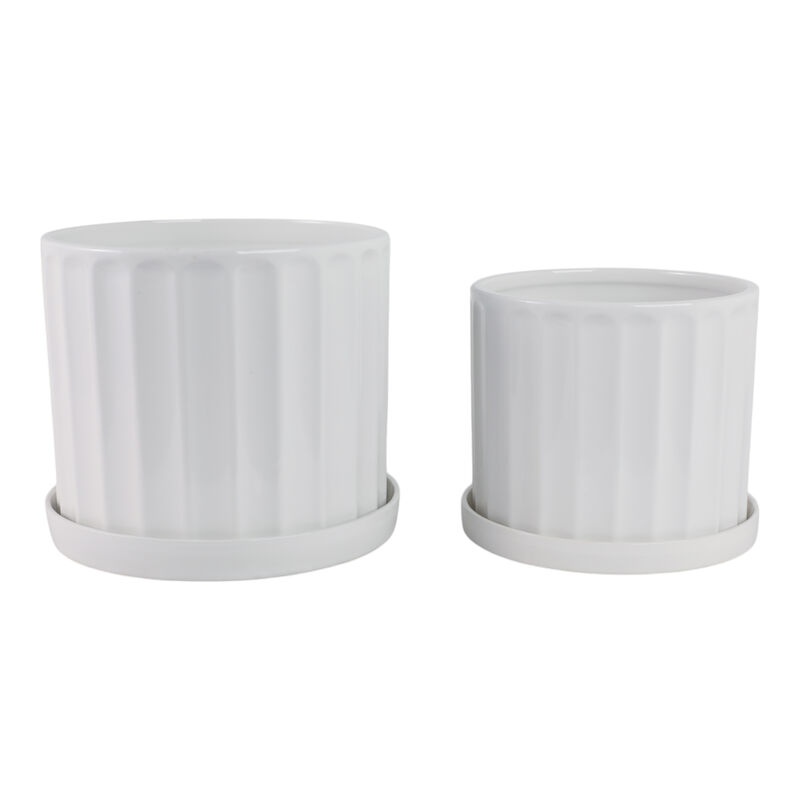 Ribbed Planter Set