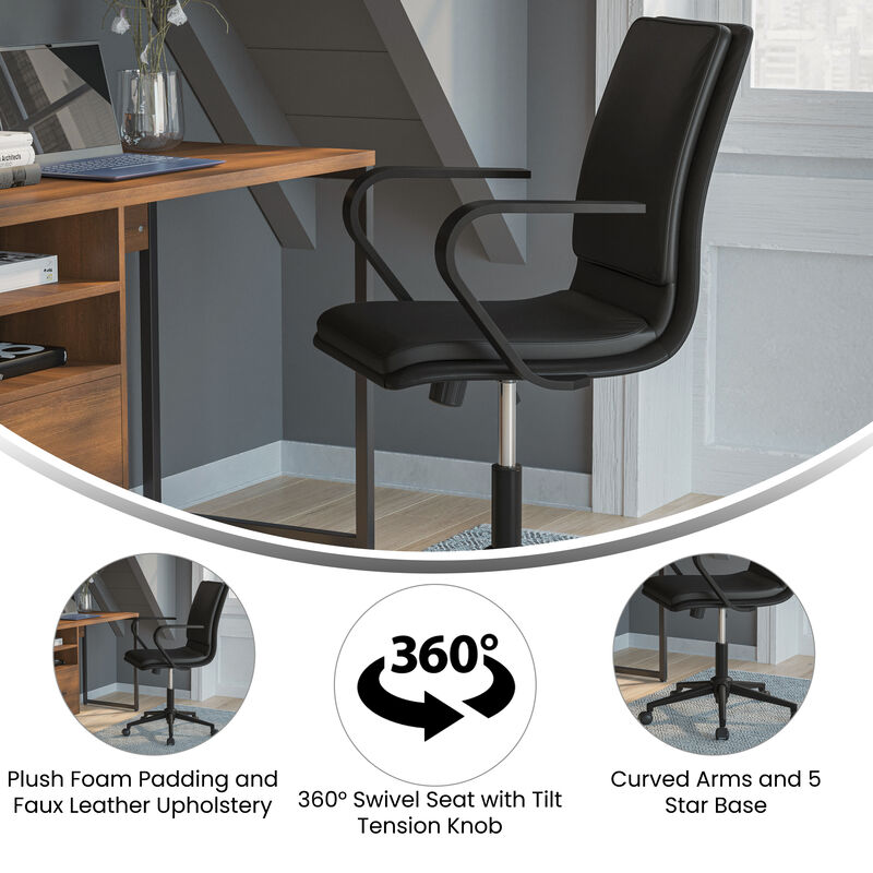 James Mid-Back Designer Executive Office Chair with Base and Arms