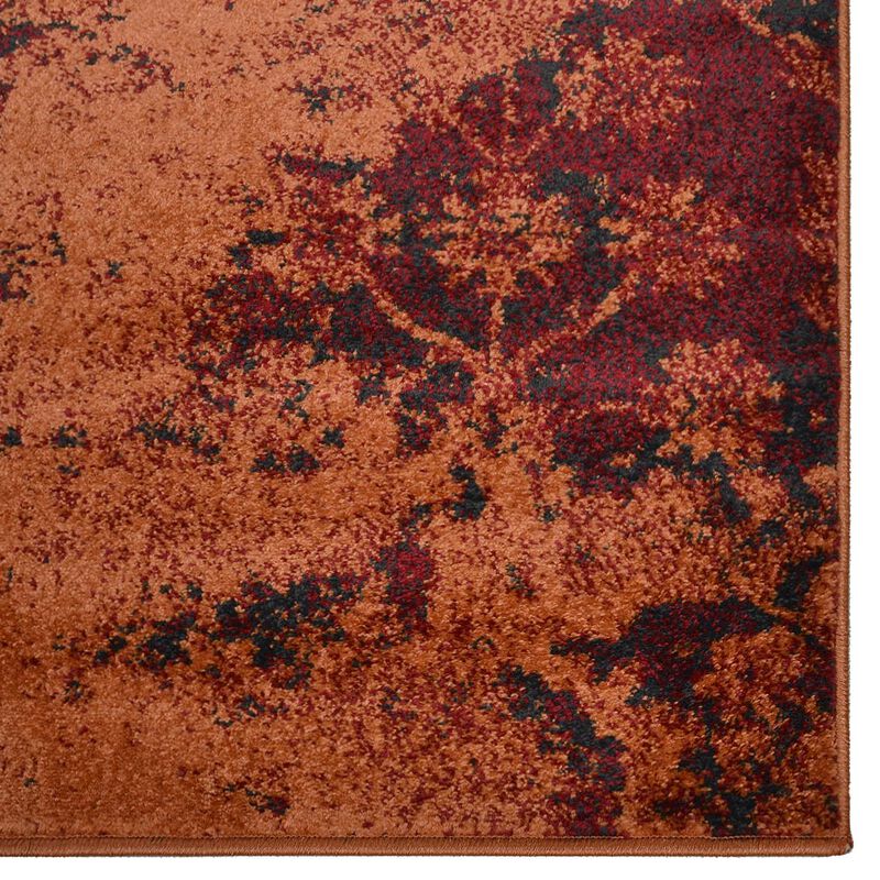 RUGSOTIC CARPETS MACHINE MADE HEATSET POLYPROPYLENE AREA RUGS  - 6'7''x9', Rectangle Shape, Orange Color, Contemporary Modern Design, Midium Pile Machine Made Area Rugs (M00034)