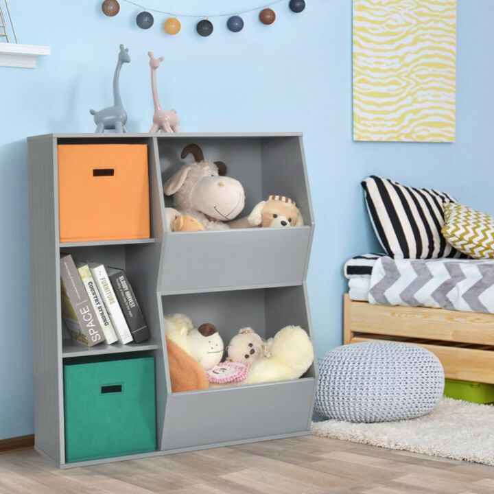 Hivvago Kids Toy Storage Cabinet Shelf Organizer