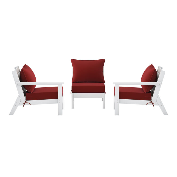 WestinTrends Outdoor Patio HDPE Sectional Sofa with Patio Cushions