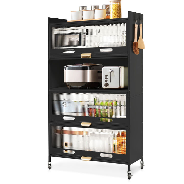 Mega Casa 57.46'' Tall Steel 4-Door And 5-Layer Organization Cabinet