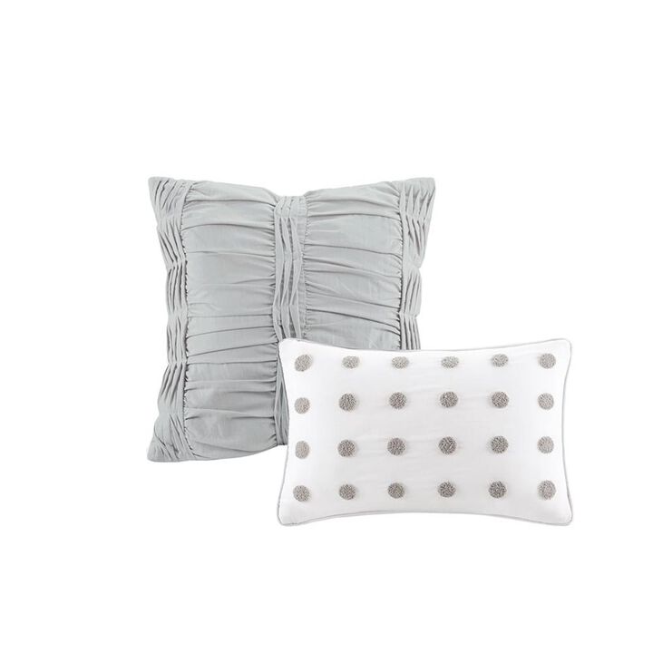 Belen Kox Ivory Cotton Jacquard Dot Comforter Set, Belen Kox