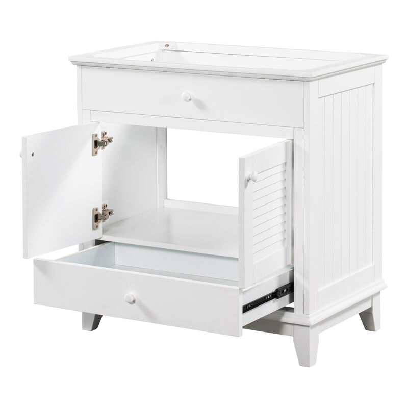 30" Bathroom Vanity Base Without Sink, Bathroom Cabinet With Two Doors And One Drawer