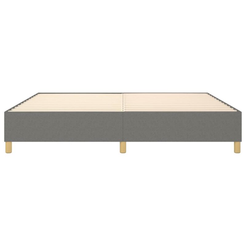 vidaXL Box Spring Bed Frame Dark Gray 59.8"x79.9" Queen Fabric