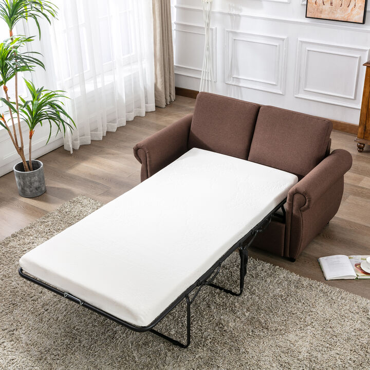 Merax Modern Loveseat Sleeper Sofa Bed with Mattress