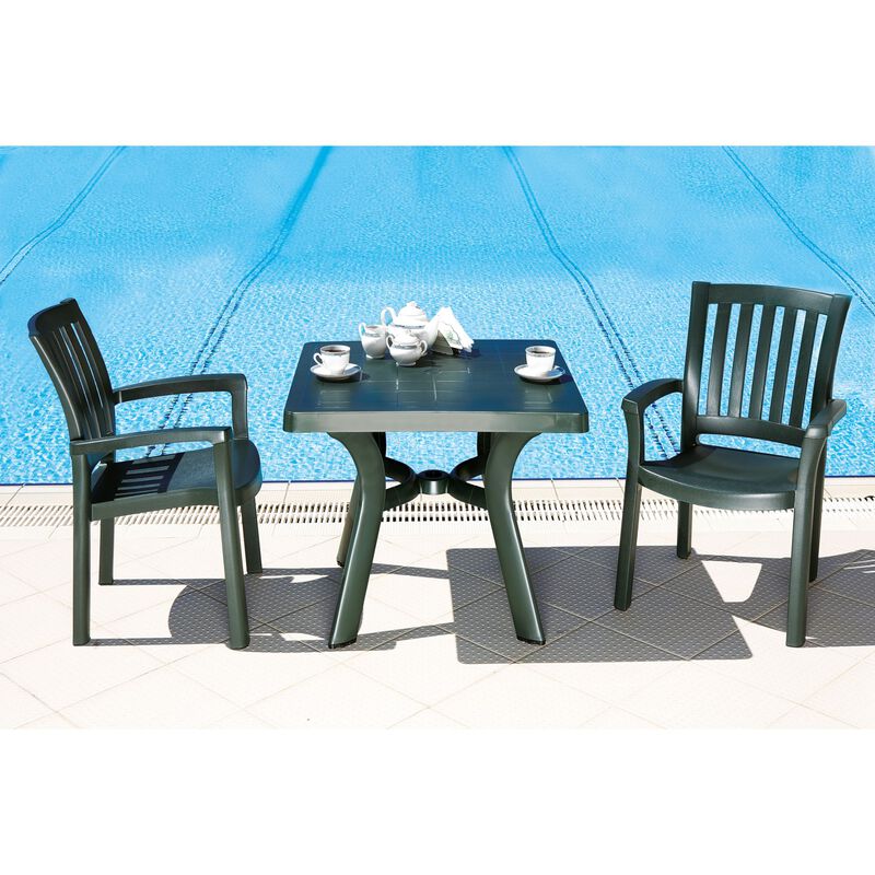 31" Teak Brown Square Outdoor Patio Dining Table