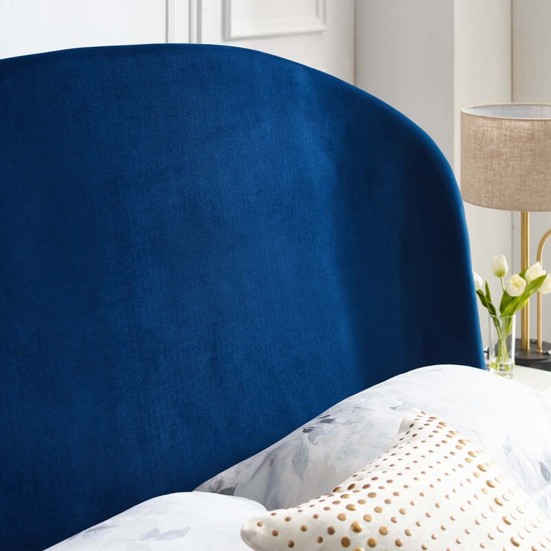 Modway - Mira Upholstered Performance Velvet Queen Platform Bed Navy