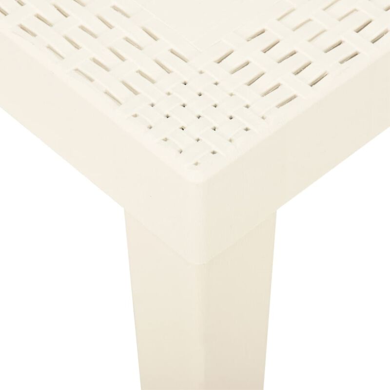 vidaXL Garden Table White 31.1"x25.6"x28.3" Plastic