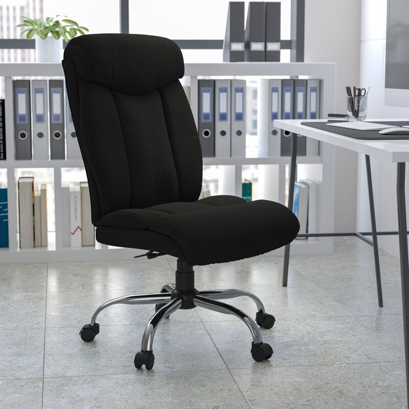 HERCULES Series Big & Tall 400 lb. Rated Black LeatherSoft Executive Ergonomic Office Chair with Full Headrest