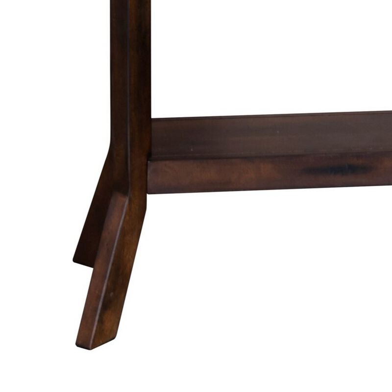 Odel Sofa Table, 1 Shelf, Dark Brown Mahogany, Rectangular 49 Inch - Benzara
