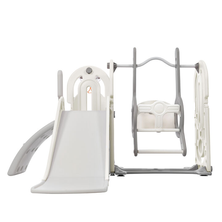 Toddler Slide and Swing Set 5 in 1 - Playground Climber Slide Playset with Basketball Hoop, Indoor & Outdoor, Freestanding Combination for Babies