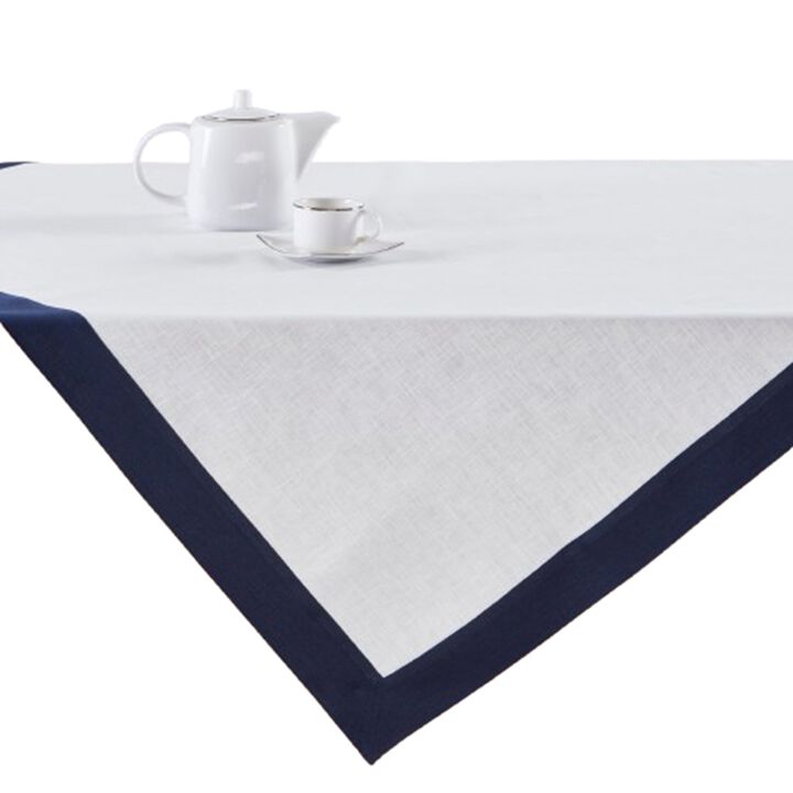 Solino Home 100% Pure Linen Table Throw 52 x 52 Inch | Contempo