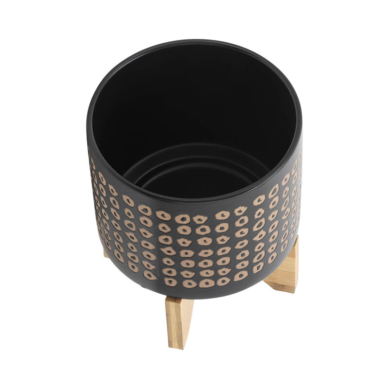 Planter On Stand, Brown Set