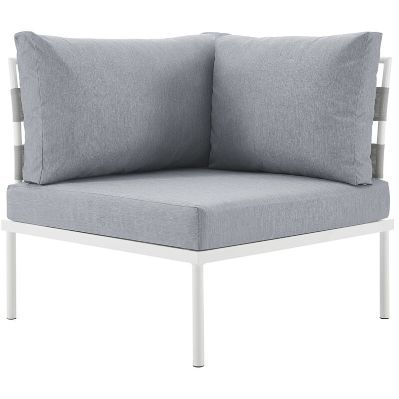 Modway - Harmony Outdoor Patio Aluminum Corner Sofa White White