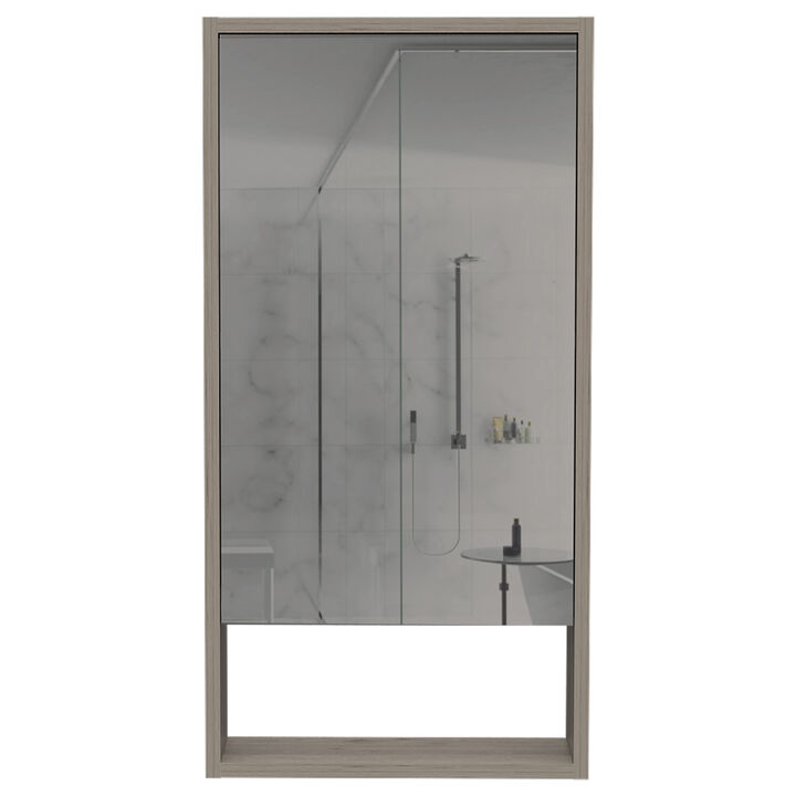 Mariana Medicine Cabinet, One External Shelf, Single Door Mirror Two Internal Shelves - Light