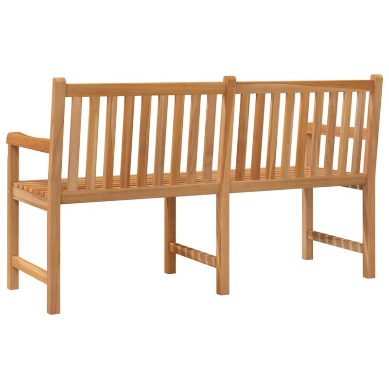 vidaXL Patio Bench - 59.1" Length, Solid Teak Wood, Fine Sanded, Waterbase Finish, Weather Resistant, Garden Furniture, Outdoor Seating