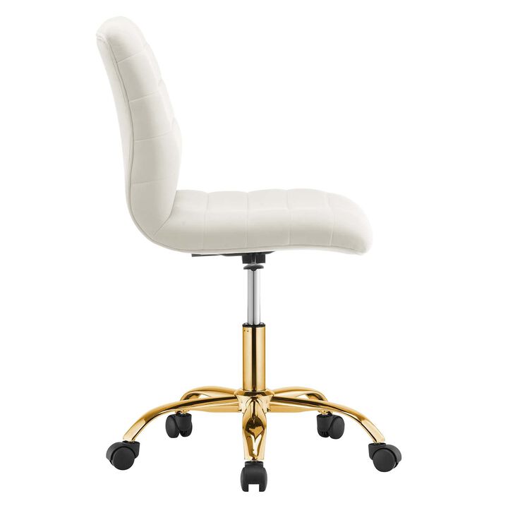 Modway Ripple Home Office Desks and Chairs, Gold Ivory