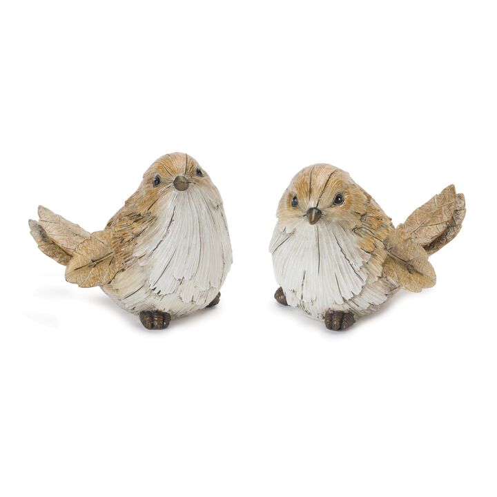 Decorative Bird Figurines Set of 2 in Resin for Tabletop Display
