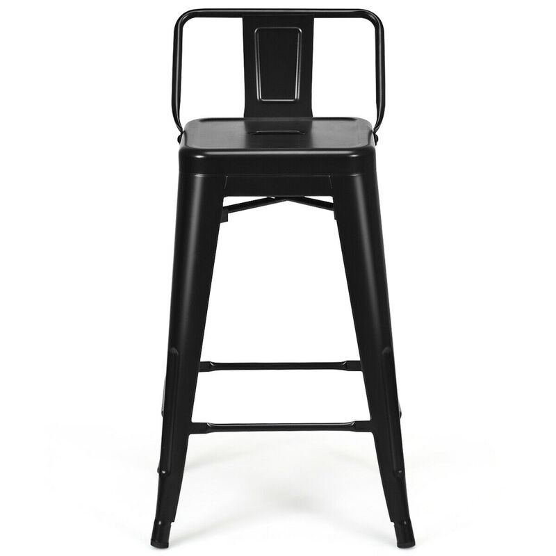 24" Set of 4 Cafe Side Chairs with Rubber Feet and Removable Back